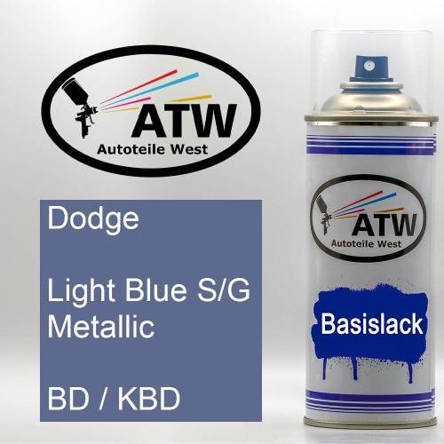 Dodge, Light Blue S/G Metallic, BD / KBD: 400ml Sprühdose, von ATW Autoteile West.